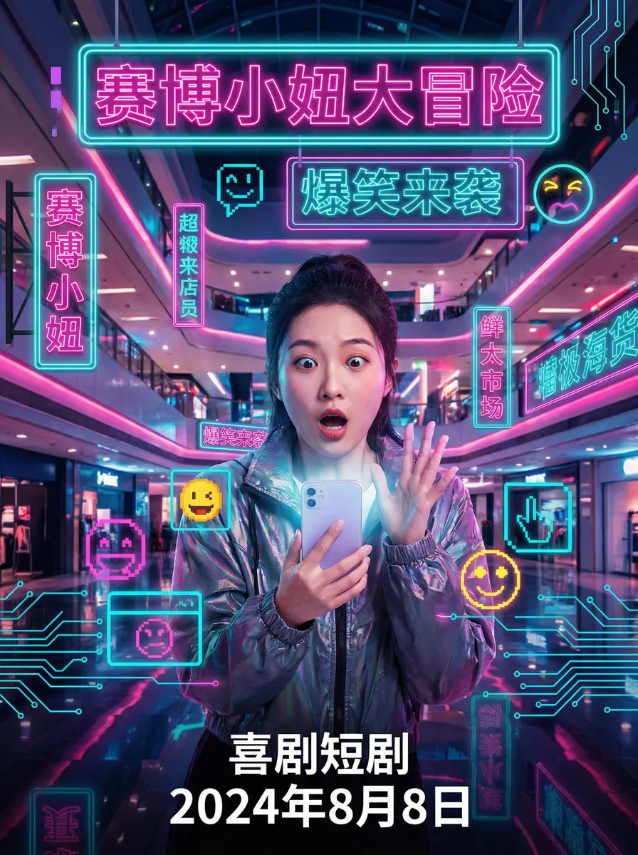 小马大车 搞笑喜剧短剧 - 赛博小妞大冒险海报